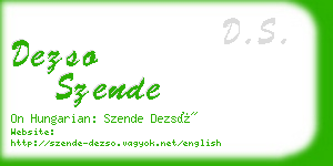 dezso szende business card